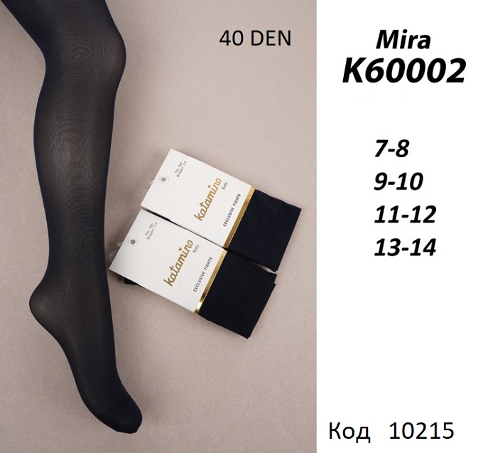 картинка ArtiKatamino Колготки капронові 40 DEN  90%ПА,10%Ел  ОДНОТОН К60002  Siyah(чорний) 6(1) шт. магазин Одежда+ являющийся официальным дистрибьютором