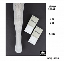 картинка ArtiKatamino Колготки бавовняні для дівчинки АЖУР СТРАЗИ 330021 БІЛИЙ   6(3) шт. магазин Одежда+ являющийся официальным дистрибьютором