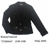 картинка SuzieПд 140-158шерсть Піджак для дівчинки 12608 "СТЕФАНІ" чорний 140-158 4 р. магазин Одежда+ являющийся официальным дистрибьютором